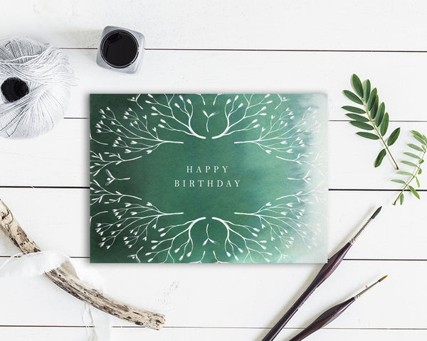 Happy Birthday Tree Customizable Greeting Cards