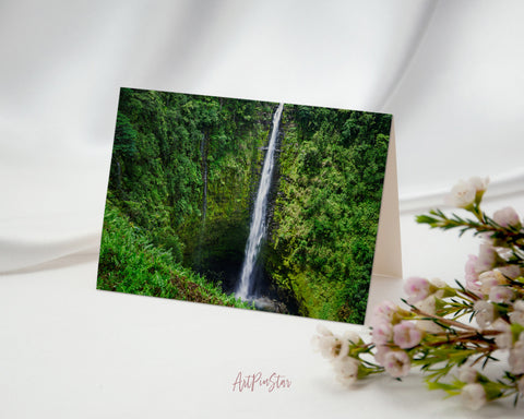 Hilo Hawaii Island, Akaka Falls State Park Landscape Custom Greeting Cards