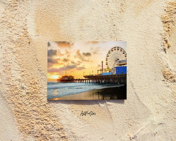 Santa Monica Pier Sunset, California Landscape Custom Greeting Cards