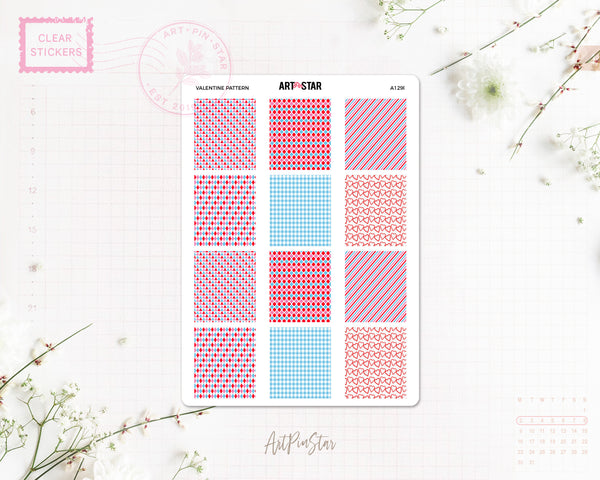 Valentine Pattern Mini Fullbox Planner Sticker, Weeks