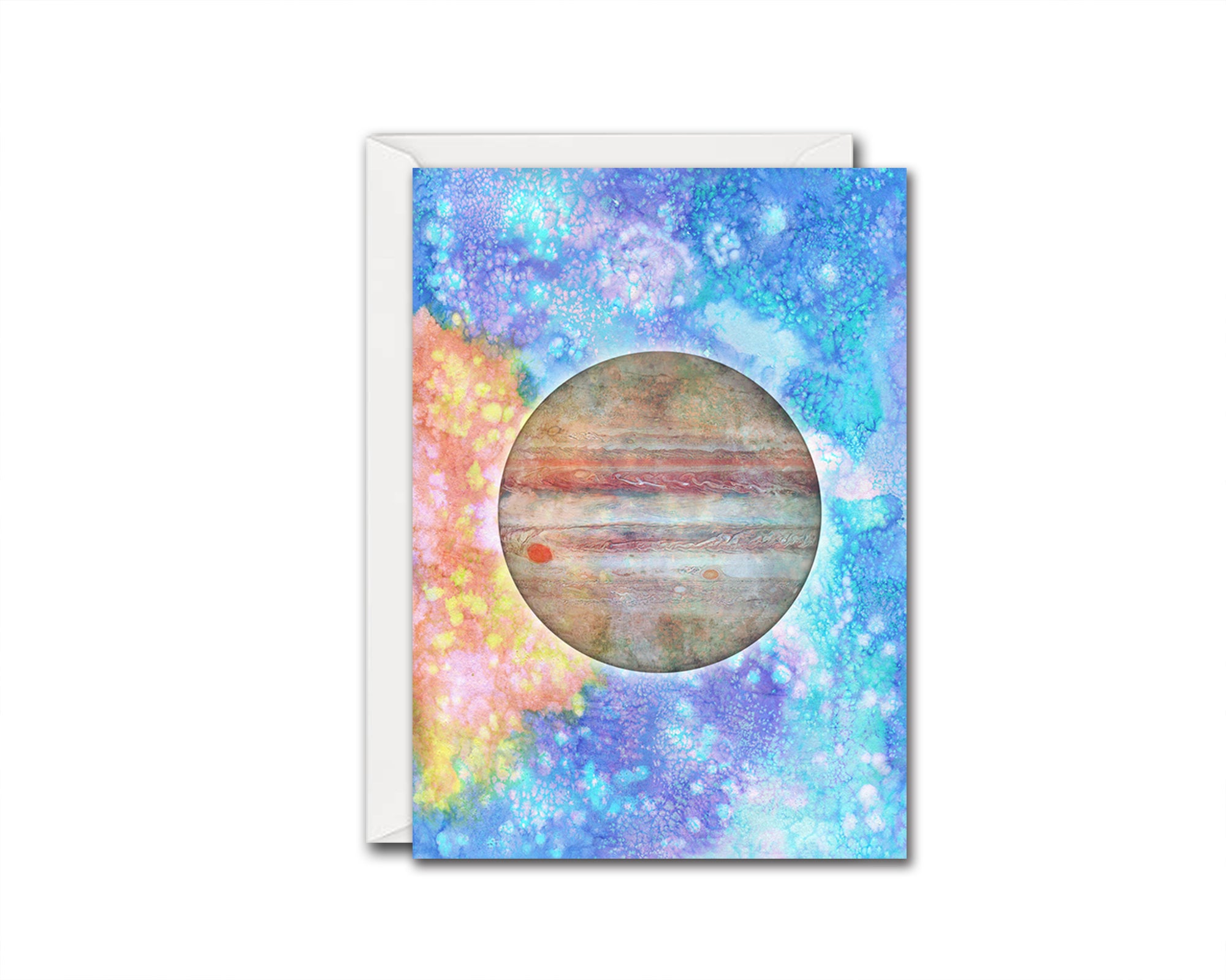 Jupiter Planet Watercolor Galaxy Space Customizable Greeting Card