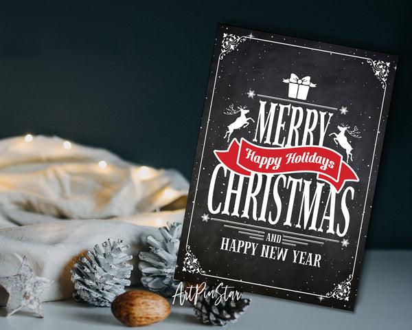 Merry Christmas and Happy New Year Personalized Holiday Greeting Card Gifts