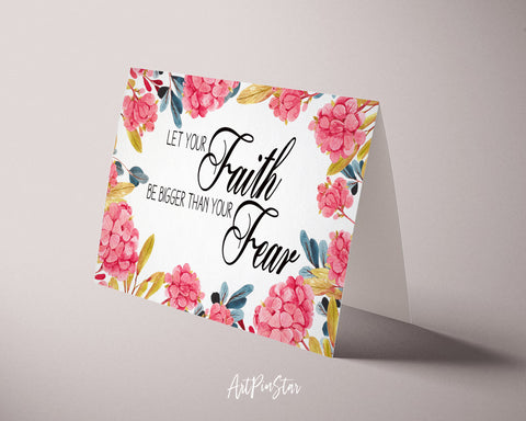 Let your Faith be bigger than your fear Bible Verse Customized Greeting Card