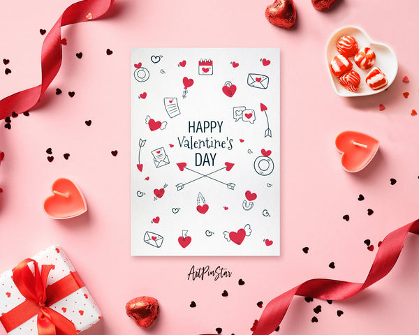 Valentine's Day with Realistic Hearts Customized Greeting Card