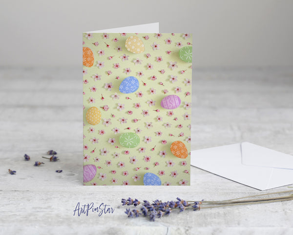 Easter Eggs Spring Flower Customized Greeting Card