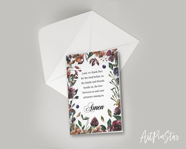 Lord we thank thee for the food before us Amen Bible Verse Customized Greeting Card