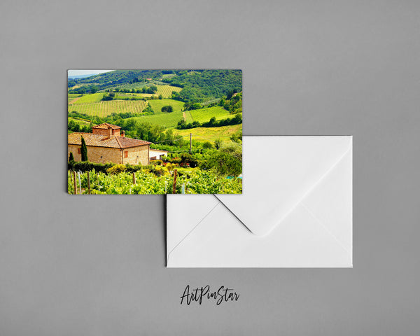 Wineries Vineyard Tuscany, Italy Landscape Custom Greeting Cards