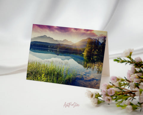 Strbske Pleso Lake in National Park High Tatra Slovakia, Europe Landscape Custom Greeting Cards