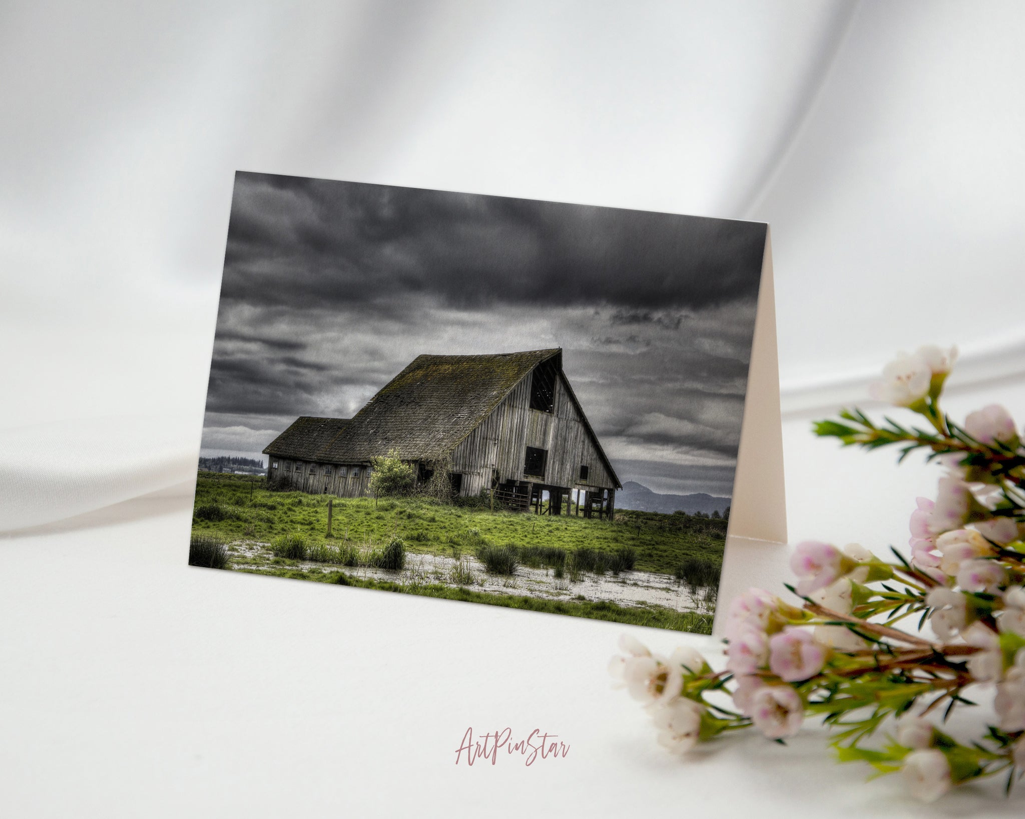 Old Barn, Washington Landscape Custom Greeting Cards