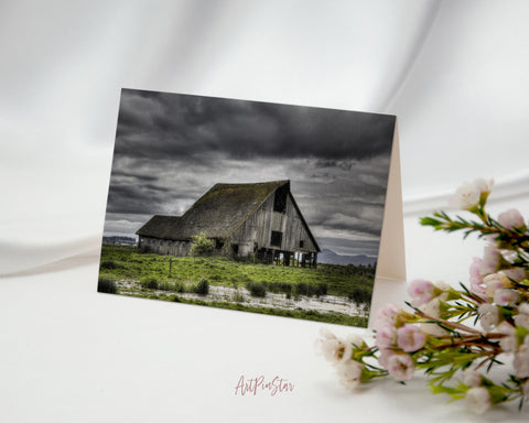 Old Barn, Washington Landscape Custom Greeting Cards
