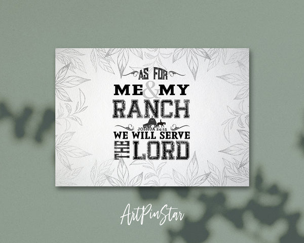 As for me & my ranch, we will serve the Lord Bible Verse Customized Greeting Card