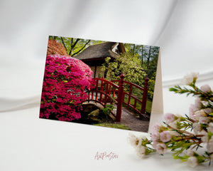 Japanese Tea House Garden Bridge, San Francisco Landscape Custom Greeting Cards