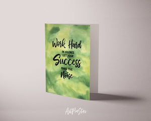 Work hard in silence let your success make the noise Frank Ocean Motivational Greeting Card