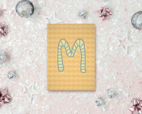 Alphabet Forest Letter M Animal Monogram Note Cards