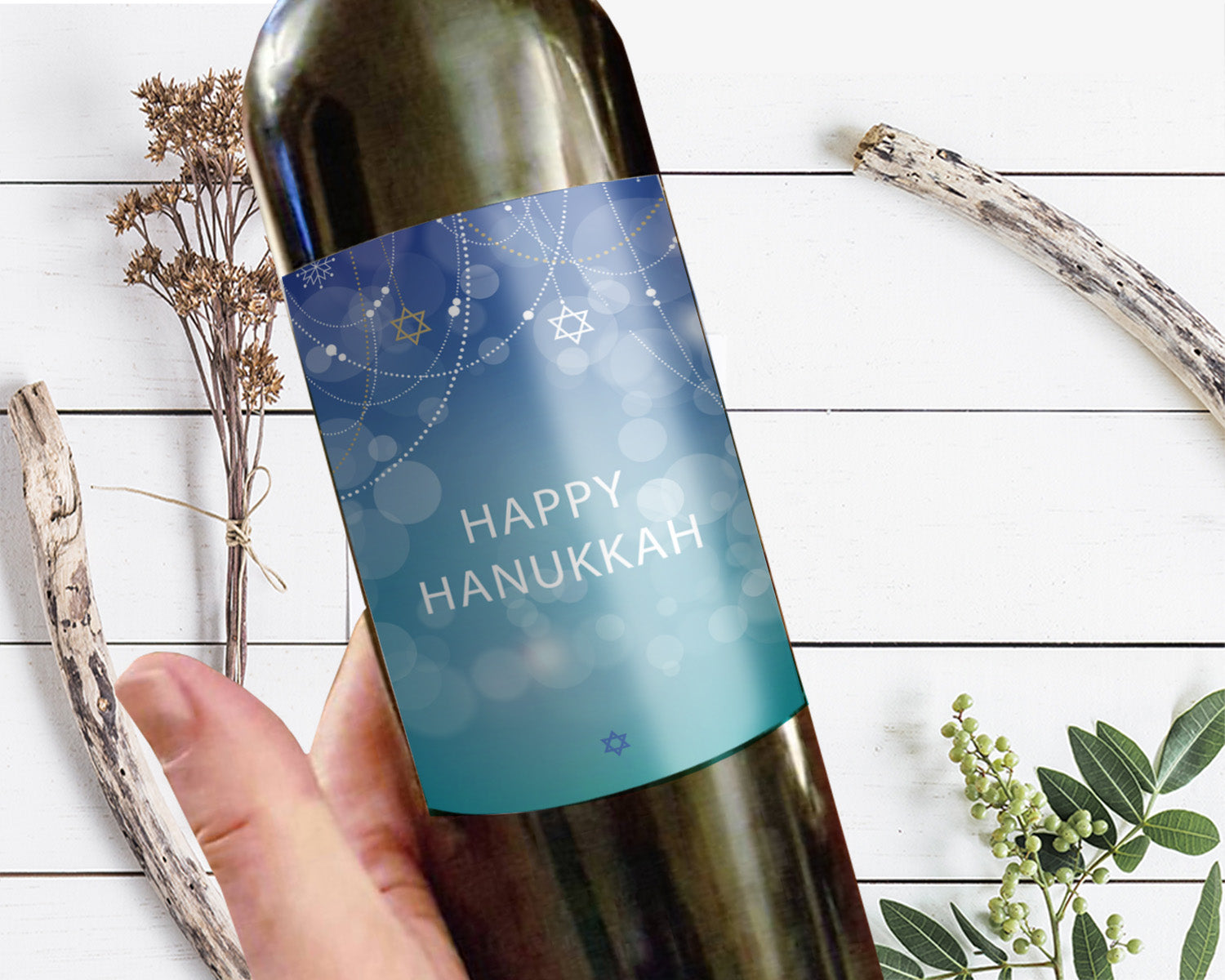 Happy Hanukkah Holiday Customizable Label