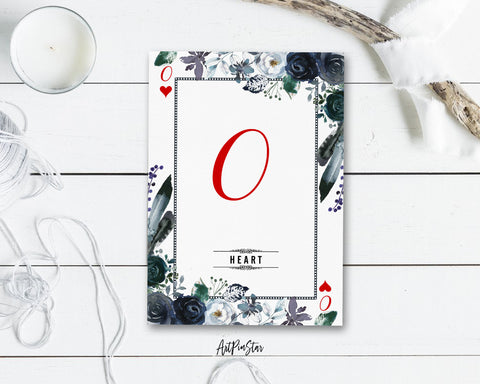 Watercolor Floral Flower Bouquet Initial Letter O Heart Monogram Note Cards