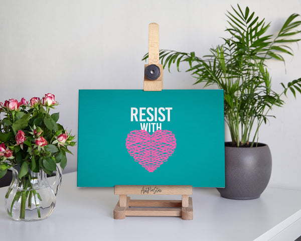 Resist With Pink Love, LGBTQIA Greeting Cards Pride Month with Rainbow