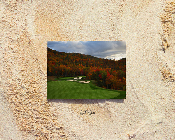 Nestled Mountains Fall Golf Course, North Carolina Landscape Custom Greeting Cards