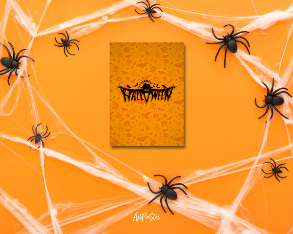 Halloween Pumpkin and Skull and Spider Custom Holiday Greeting Cards