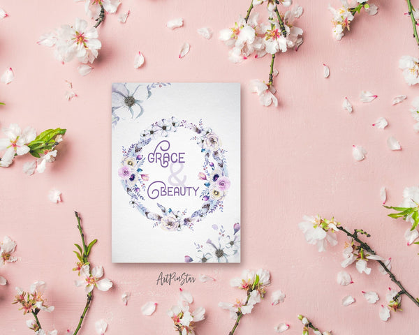 Grace & Beauty Flower Quote Customized Gift Cards