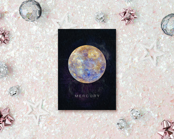 Mercury Planet Universe Space Solar System Customizable Greeting Card