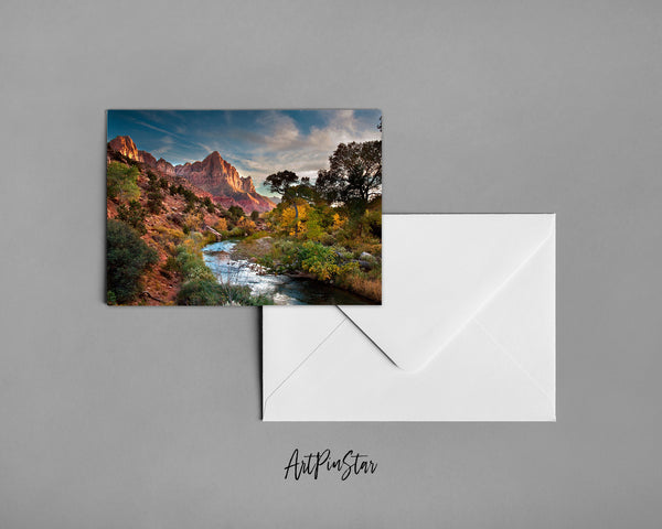 Zion National Parks Near Salt Lak, Utah Landscape Custom Greeting Cards