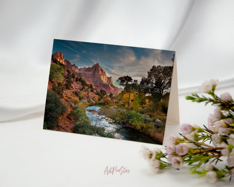 Zion National Parks Near Salt Lak, Utah Landscape Custom Greeting Cards