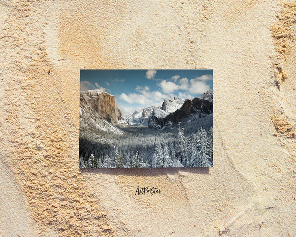 Yosemite Valley National Park in Winter, California Landscape Custom Greeting Cards