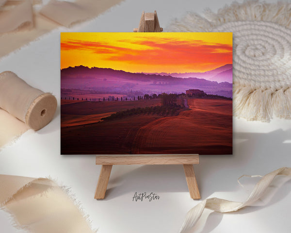Tuscany at Sunset in Summer, Italy Landscape Custom Greeting Cards
