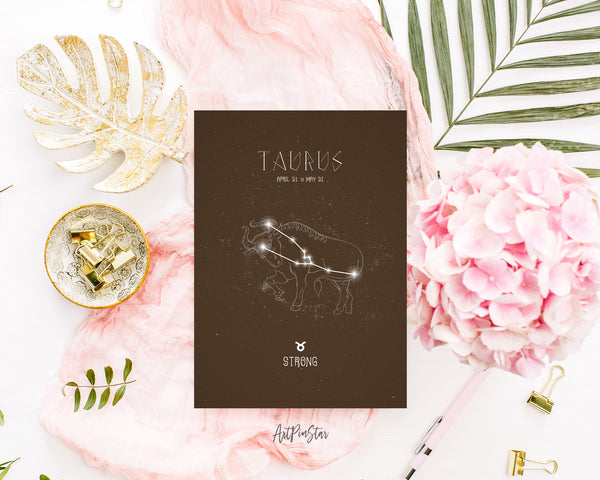 Astrology Taurus Prediction Yearly Horoscope Art Customized Gift Cards