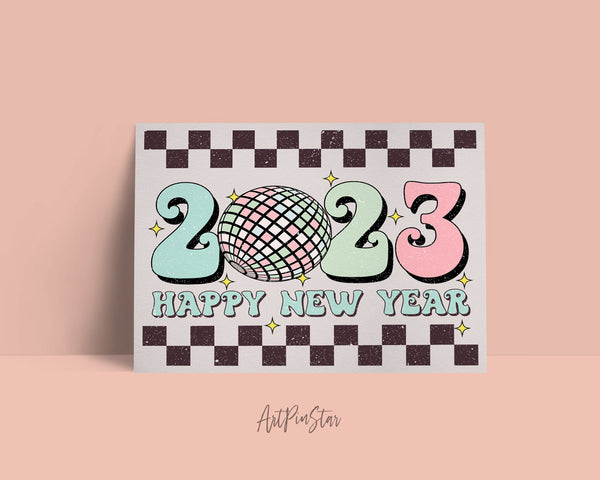 Vintage New Year 2023 New Year Customized Greeting Card