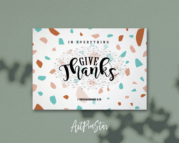In everything give thanks 1 Thessalonians 5:18 Bible Verse Customized Greeting Card