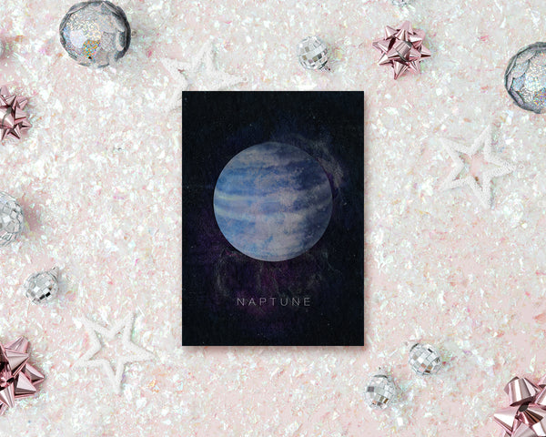 Neptune Planet Universe Space Solar System Customizable Greeting Card