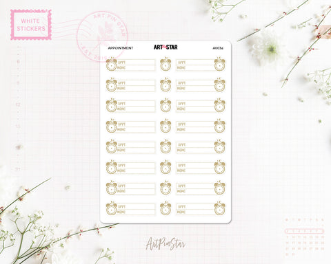 Appointment Planner Sticker, Gold