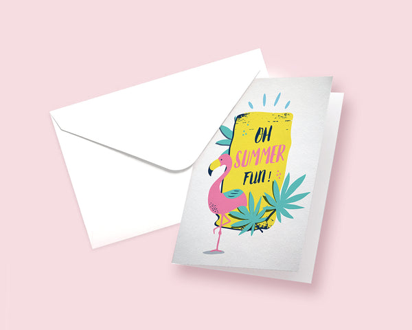 Oh Summer Fun Flamingo Animal Greeting Cards