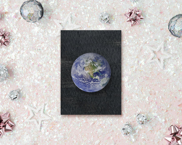 Earth Planet Solar System Customizable Greeting Card