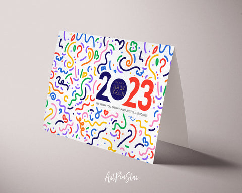 New Year 2023 We wish you bright and Joyful Holidays Amazing Customized Greeting Card