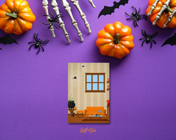 House Room Halloween with Horror Stories Custom Holiday Greeting Cards