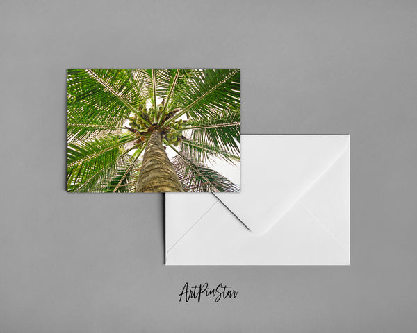 Forest Coconut Tree Landscape Custom Greeting Cards