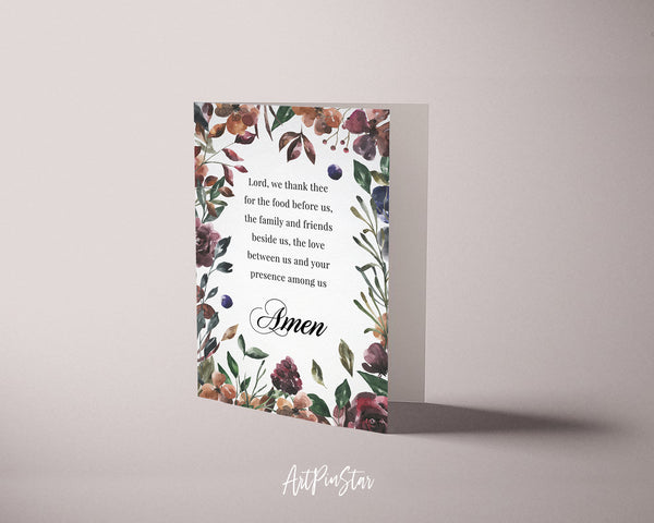 Lord we thank thee for the food before us Amen Bible Verse Customized Greeting Card