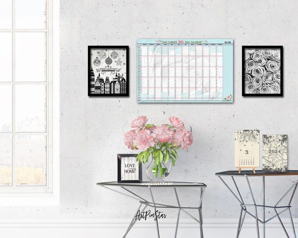2024 Yearly Flower Customizable Year Planner at a Glance Wall Calendar