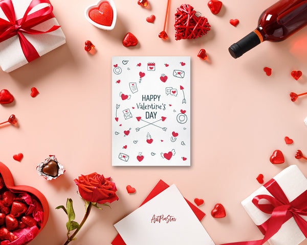 Valentine's Day with Realistic Hearts Customized Greeting Card