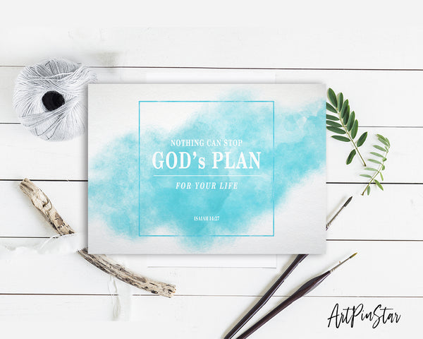 Nothing can stop God's plan for your life Isaiah 14:27 Bible Verse Customized Greeting Card