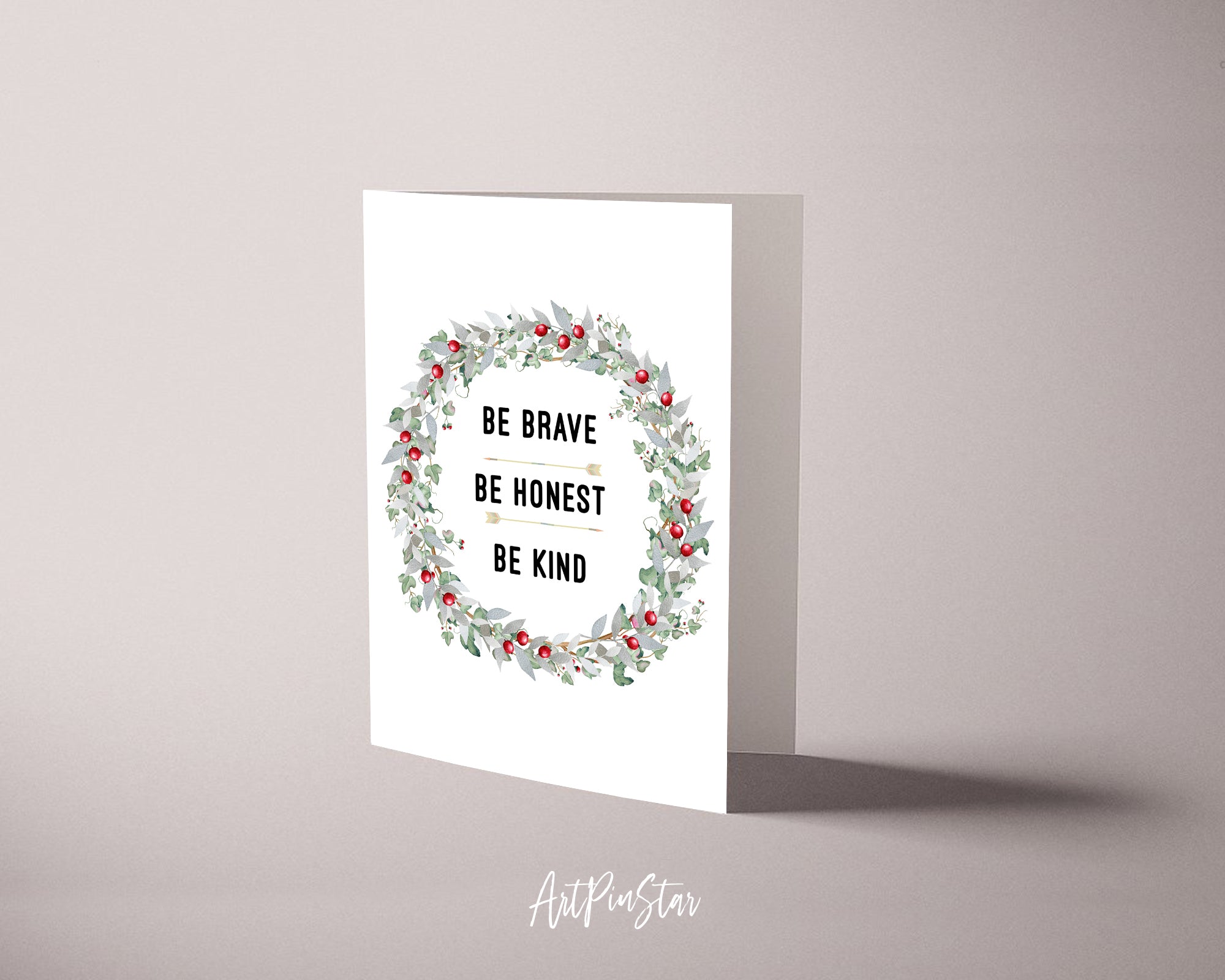 Be brave be honest be kind Positive Quote Customized Greeting Cards