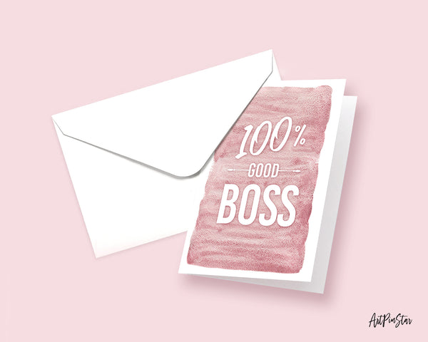 100% Good Boss Funny Quote Customized Greeting Cards
