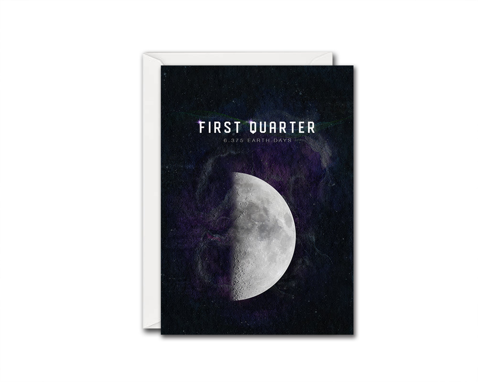 First Quarter Moon Lunar Phases Customizable Greeting Card
