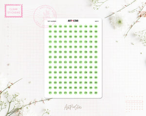 Dot Number Planner Sticker, Green 141