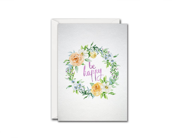 Be happy Happiness Quote Customized Greeting Cards