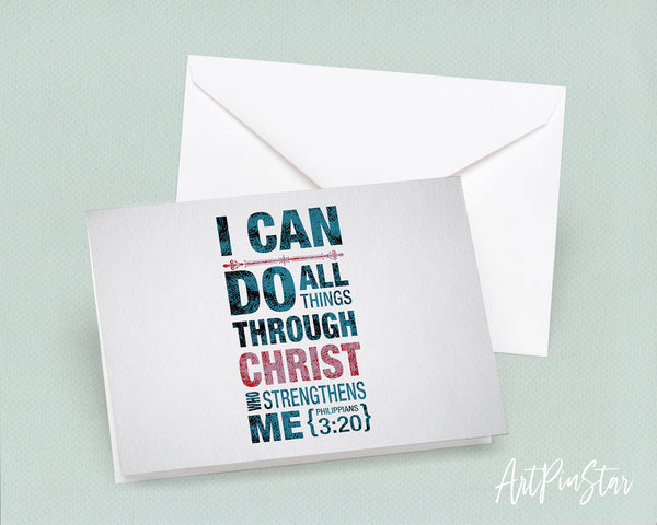 I can do all things through christ Philippians 3:20 Bible Verse Customized Greeting Card