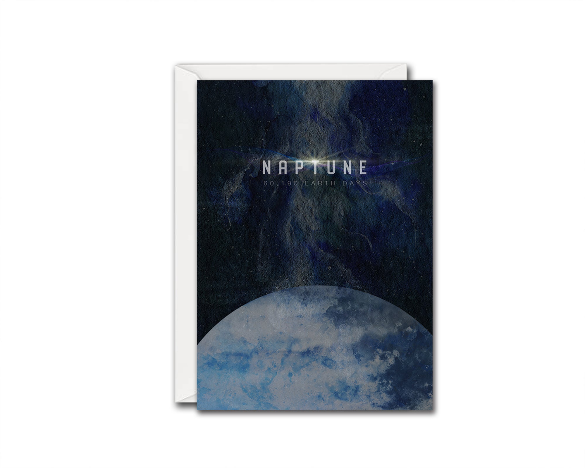 Neptune Planet Orbiting Stars Solar System Customizable Greeting Card